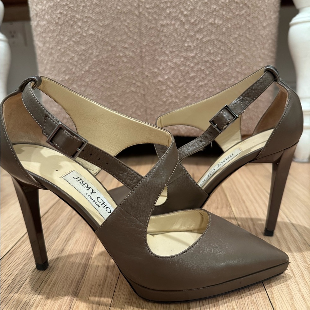 Jimmy Choo Brown Leather Women's Heels